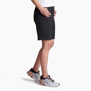 Kuhl Women's Black Regular Fit Freeflex Mountain Casual Cargo Shorts Size 10
